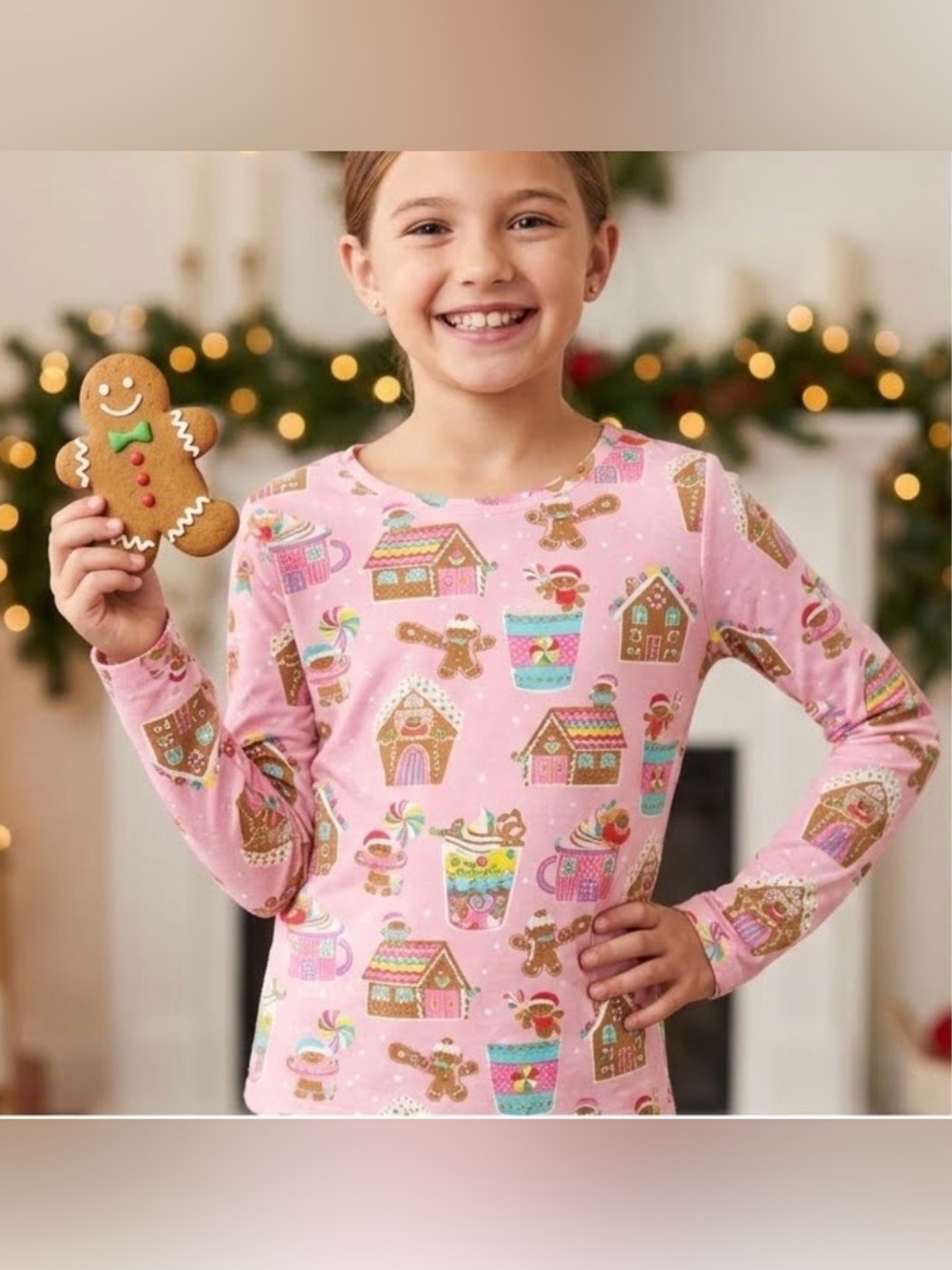 Place Pink Gingerbread House Long Sleeve Tee